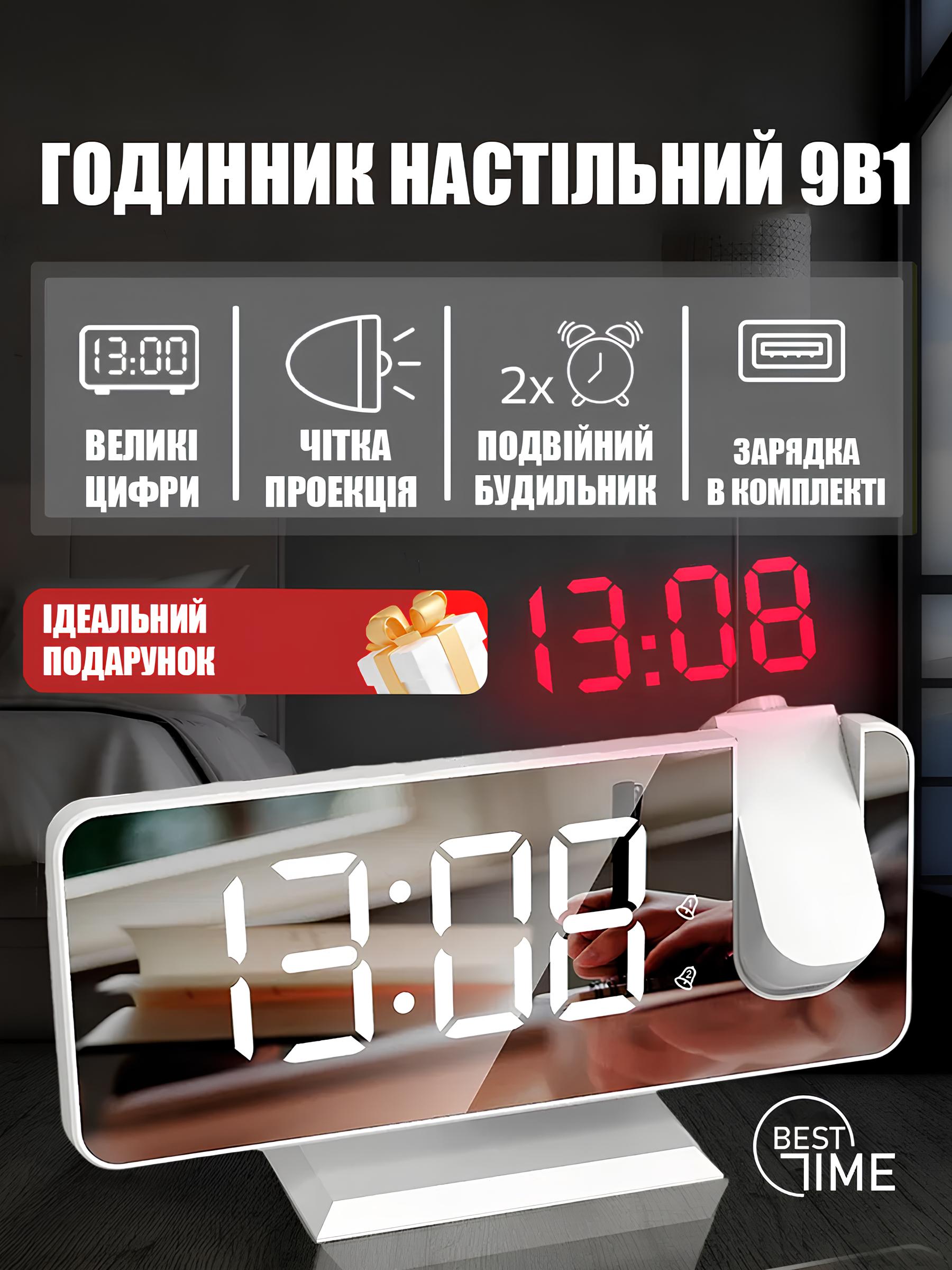 Настільний електронний годинник з проекцією