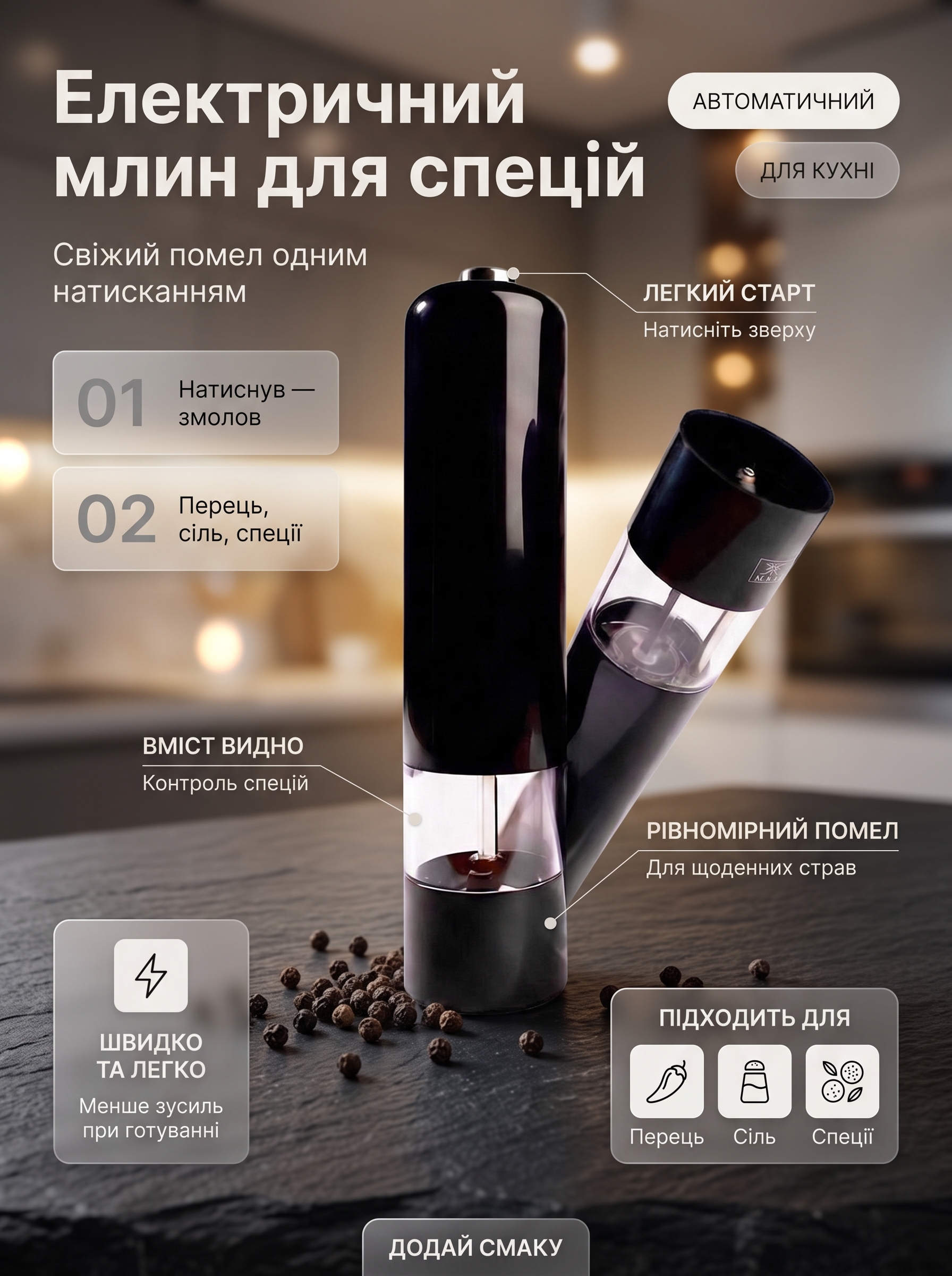 Електричний млин для спецій