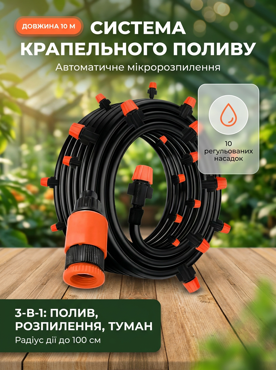 Автоматична система крапельного поливу MUCIAKIE 10м.
