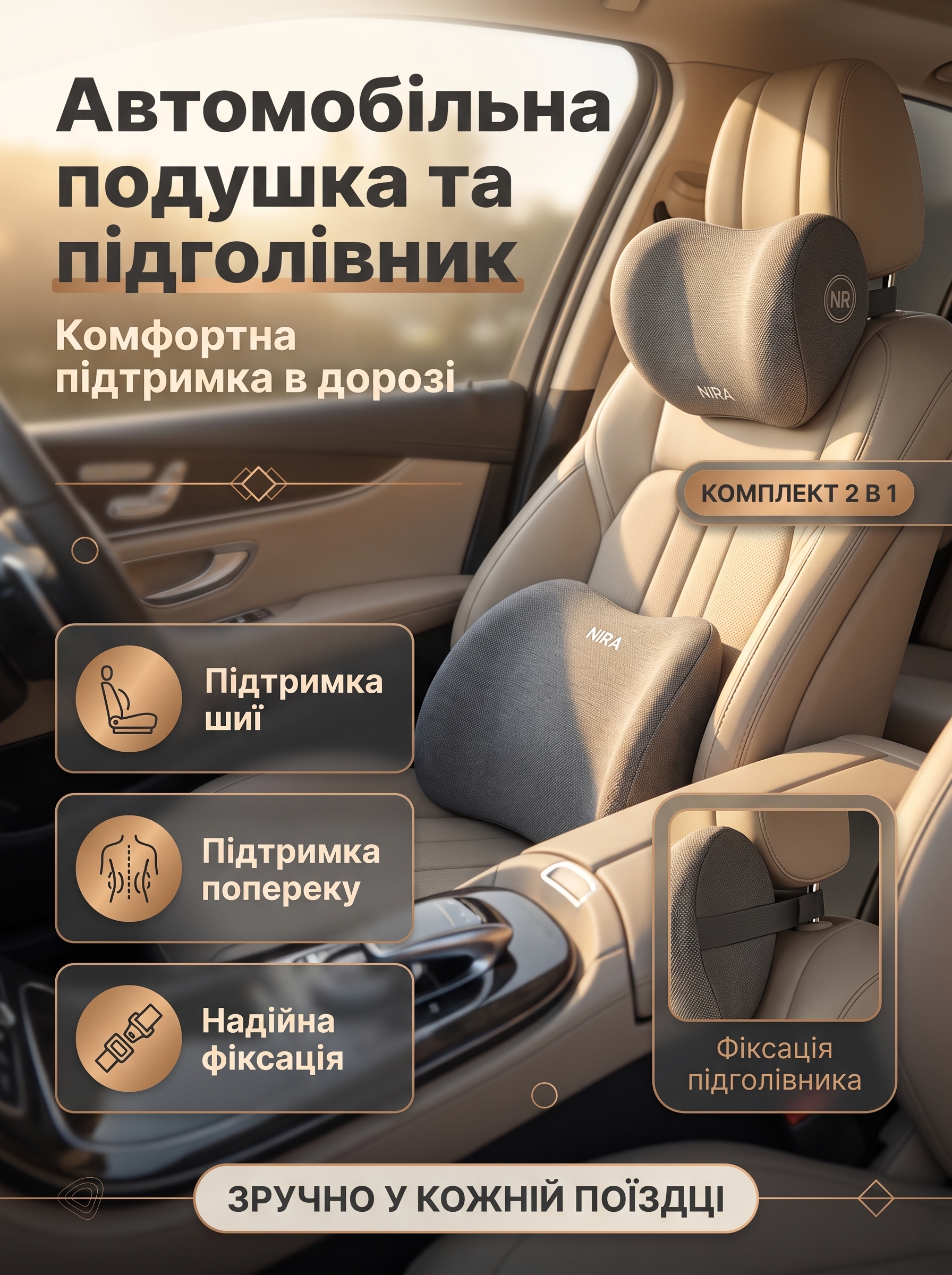 Автомобільна подушка та підголівник
