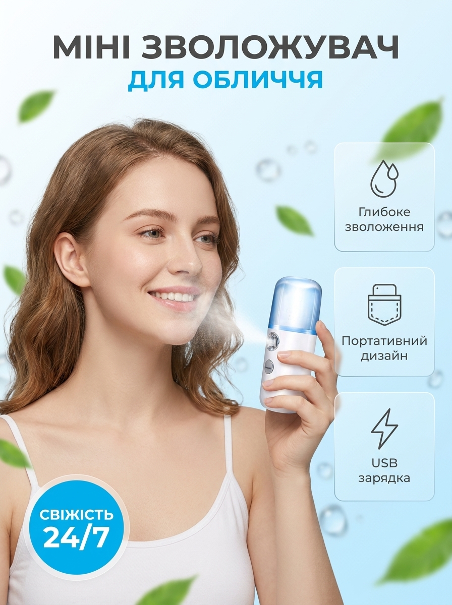 Міні зволожувач для обличчя