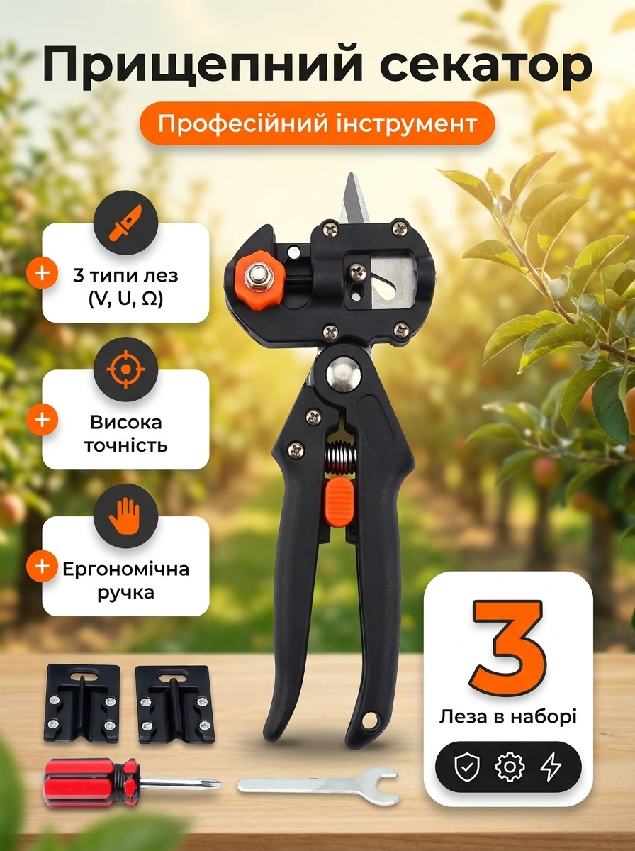 Професійний прищепний секатор для щеплення садових культур