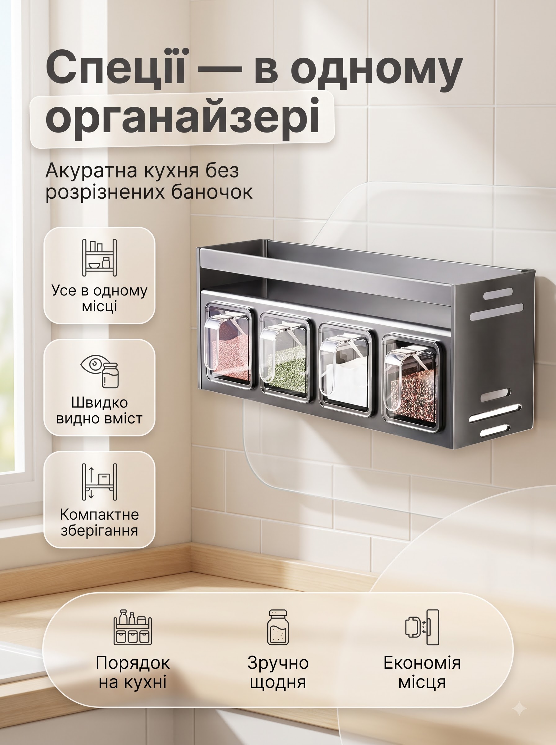 Підвісний кухонний органайзер для спецій